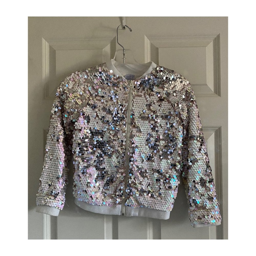 Sequin Flip Baseball-style Jacket Sz. M